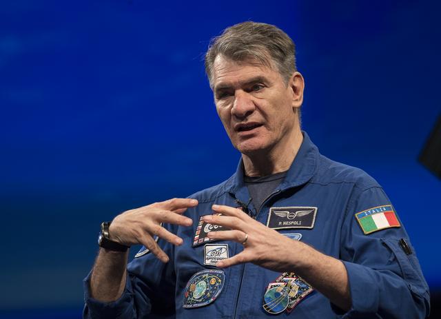NASA image: Astronauts Bresnik and Nespoli at National Air and Space Museum