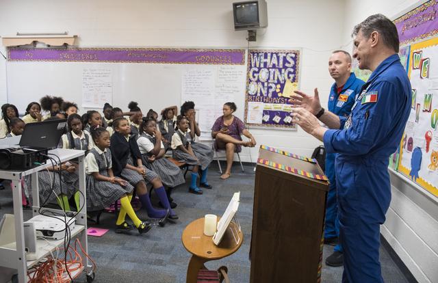 NASA image: Astronauts Bresnik and Nespoli at the Washington School for Girl