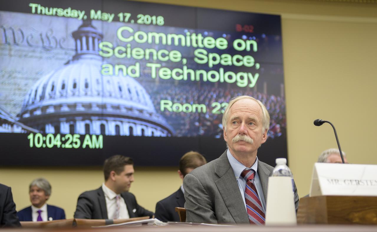 NASA Associate Administrator for the Human Exploration and Operations Mission Directorate William Gerstenmaier is seen prior to the start of a House Committee on Science, Space, and Technology Hearing titles "America's Human Presence in Low-Earth Orbit" on Thursday, May 17, 2018 in the Rayburn House Office Building in Washington. Photo Credit: (NASA/Joel Kowsky)