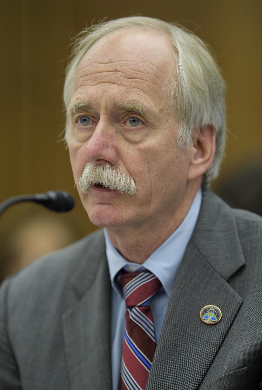 NASA Associate Administrator for the Human Exploration and Operations Mission Directorate William Gerstenmaier testifies during a House Committee on Science, Space, and Technology hearing titled "America's Human Presence in Low-Earth Orbit" on Thursday, May 17, 2018 in the Rayburn House Office Building in Washington. Photo Credit: (NASA/Joel Kowsky)