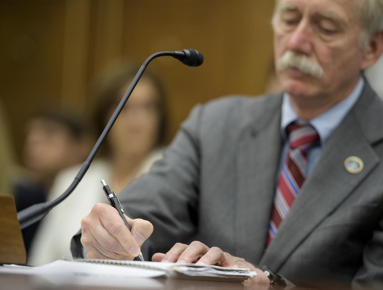 NASA Associate Administrator for the Human Exploration and Operations Mission Directorate William Gerstenmaier testifies during a House Committee on Science, Space, and Technology hearing titled "America's Human Presence in Low-Earth Orbit" on Thursday, May 17, 2018 in the Rayburn House Office Building in Washington. Photo Credit: (NASA/Joel Kowsky)