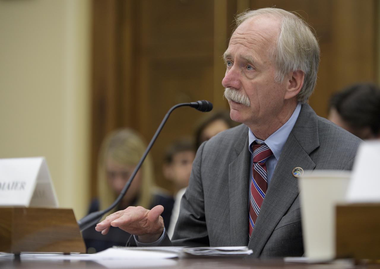 NASA Associate Administrator for the Human Exploration and Operations Mission Directorate William Gerstenmaier testifies during a House Committee on Science, Space, and Technology hearing titled "America's Human Presence in Low-Earth Orbit" on Thursday, May 17, 2018 in the Rayburn House Office Building in Washington. Photo Credit: (NASA/Joel Kowsky)