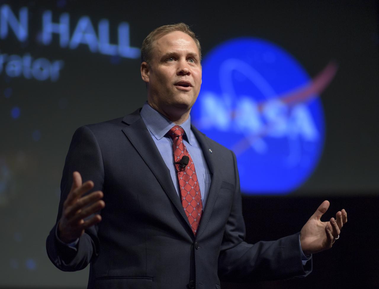 NASA Administrator Jim Bridenstine is seen during a NASA town hall event, Thursday, May 17, 2018 at NASA Headquarters in Washington. Photo Credit: (NASA/Bill Ingalls)