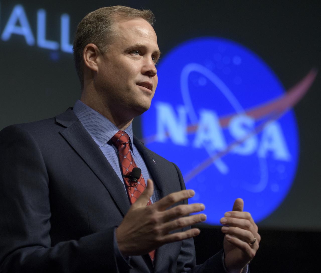 NASA Administrator Jim Bridenstine is seen during a NASA town hall event, Thursday, May 17, 2018 at NASA Headquarters in Washington. Photo Credit: (NASA/Bill Ingalls)