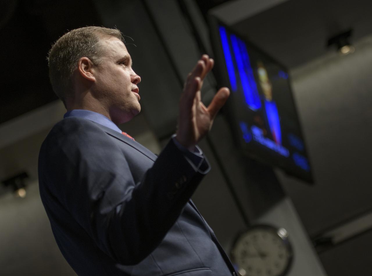 NASA Administrator Jim Bridenstine is seen during a NASA town hall event, Thursday, May 17, 2018 at NASA Headquarters in Washington. Photo Credit: (NASA/Bill Ingalls)