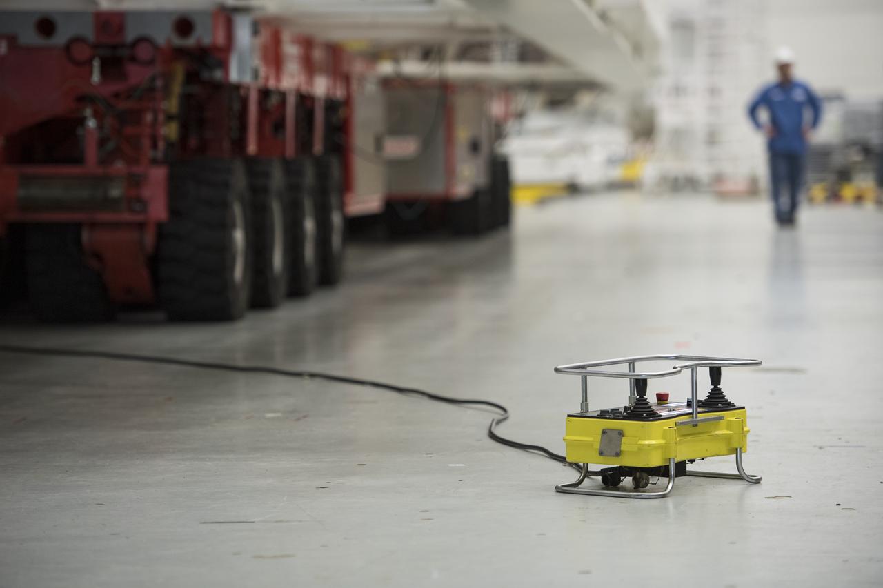 The controller for an Orbital ATK rocket is seen just before it is rolled out to launch Pad-0A at Wallops Flight Facility Thursday, May 17, 2018 at Wallops Island, VA. The Antares will launch a Cygnus spacecraft on a cargo resupply mission to the International Space Station. The mission is Orbital ATK’s ninth contracted cargo delivery flight to the space station for NASA. Included in the 7,400 pounds of cargo onboard Cygnus, are science experiments, crew supplies, and vehicle hardware. Photo Credit: (NASA/Aubrey Gemignani)