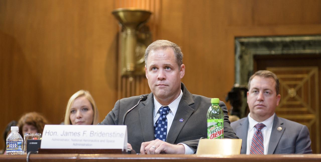 NASA Administrator Jim Bridenstine testifies before the Senate Subcommittee on Commerce, Justice, Science, and Related Agencies during a hearing to review the Fiscal Year 2019 funding request and budget justification for the National Aeronautics and Space Administration, Wednesday, May 23, 2018 in the Dirksen Senate Office Building in Washington.  Photo Credit: (NASA/Joel Kowsky)