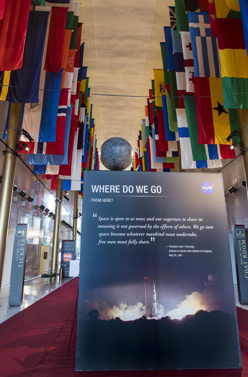 NASA's 60th Anniversary exhibits are seen at the Kennedy Center, Thursday, May 31, 2018 in Washington. Photo Credit: (NASA/Aubrey Gemignani)