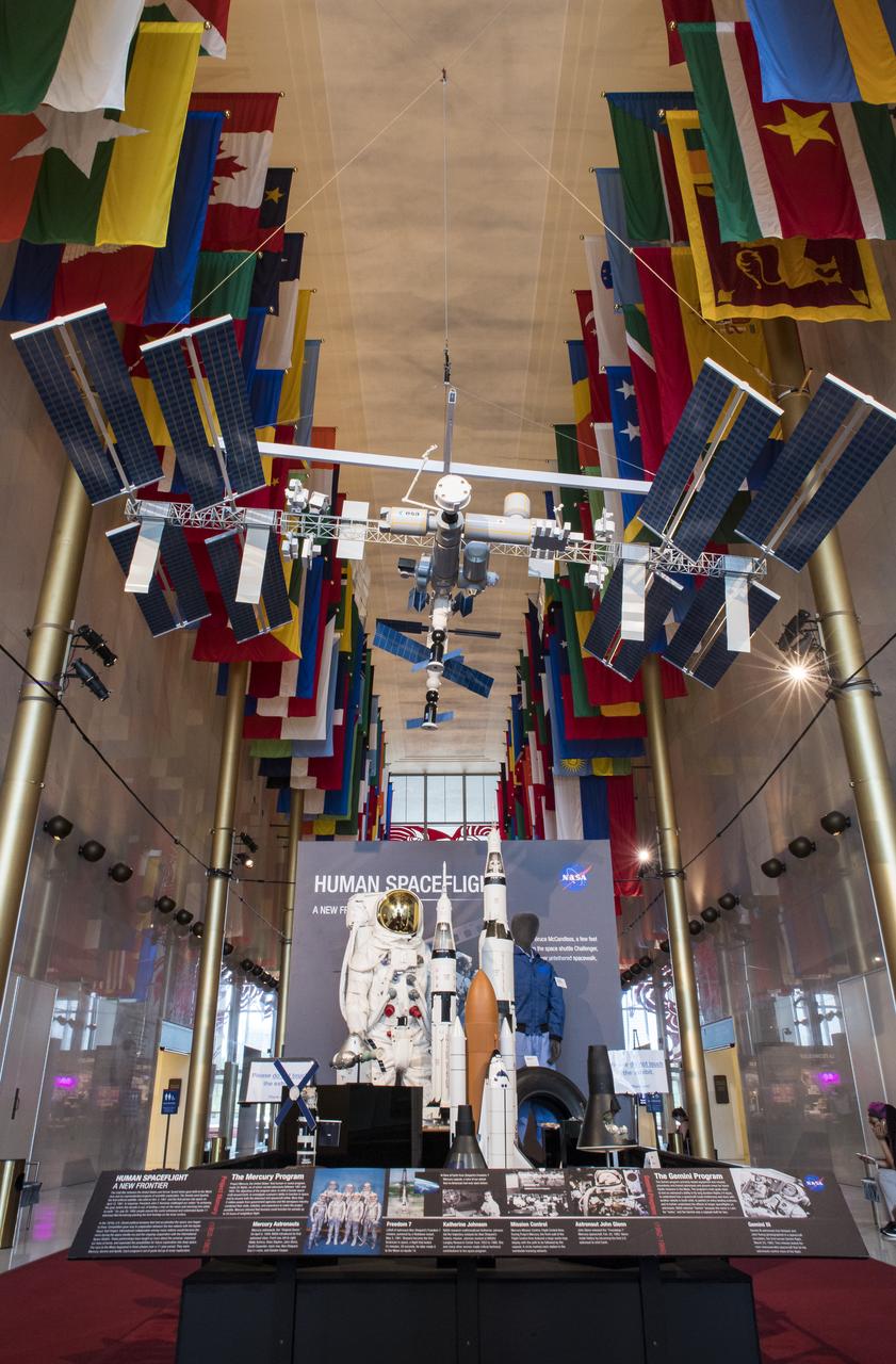 NASA's 60th Anniversary exhibits are seen at the Kennedy Center, Thursday, May 31, 2018 in Washington. Photo Credit: (NASA/Aubrey Gemignani)