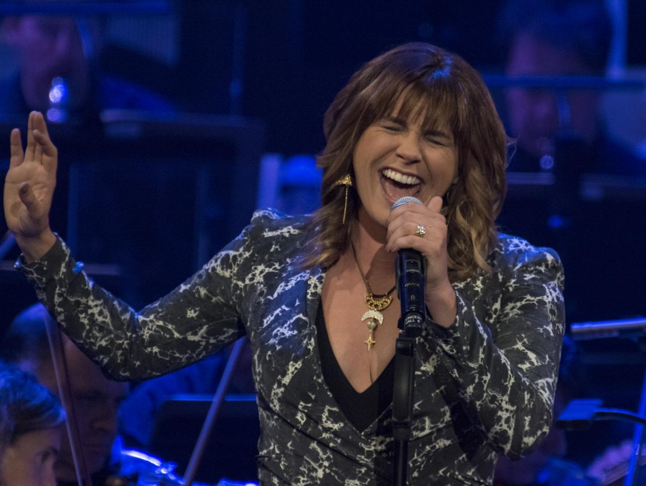 Singer-songwriter Grace Potter performs at the "National Symphony Orchestra Pops: Space, the Next Frontier" event celebrating NASA's 60th Anniversary, Friday, June 1, 2018 at the John F. Kennedy Center for the Performing Arts in Washington. The event featured music inspired by space including artists will.i.am, Grace Potter, Coheed & Cambria, John Cho, and guest Nick Sagan, son of Carl Sagan. Photo Credit: (NASA/Aubrey Gemignani)