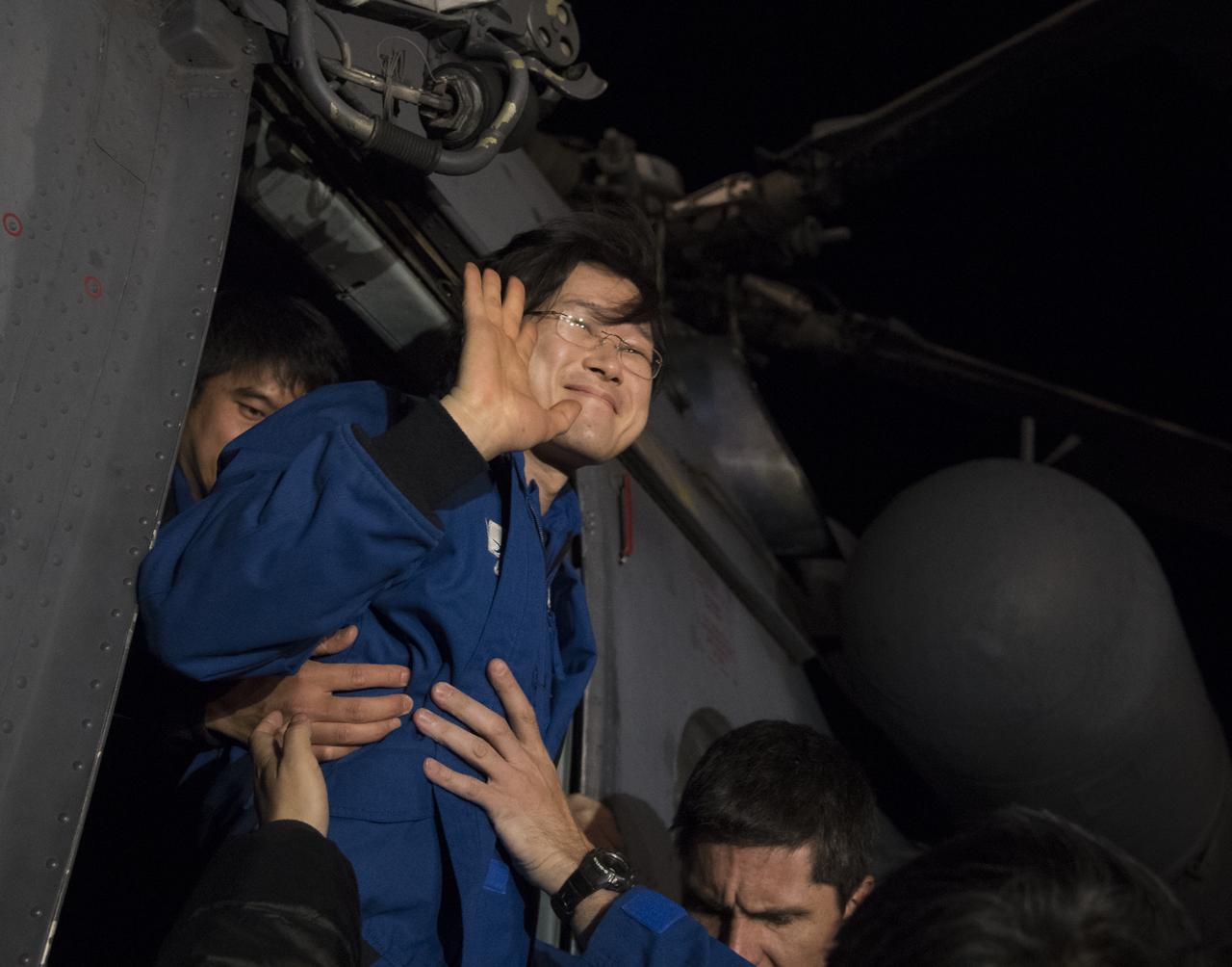 Japan Aerospace Exploration Agency (JAXA) astronaut Norishige Kanai arrives at the Karaganda Airport in Kazakhstan airport after he and fellow Expedition 55 crew members Roscosmos cosmonaut Anton Shkaplerov, and NASA astronaut Scott Tingle landed in their Soyuz MS-07 spacecraft in a remote area near the town of Zhezkazgan, Kazakhstan on Sunday, June 3, 2018. Shkaplerov, Tingle, and Kanai are returning after 168 days in space where they served as members of the Expedition 54 and 55 crews onboard the International Space Station. Photo Credit: (NASA/Bill Ingalls)