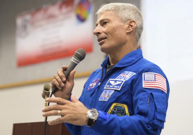 NASA image: Vande Hei and Acaba at Walt Whitman Middle School