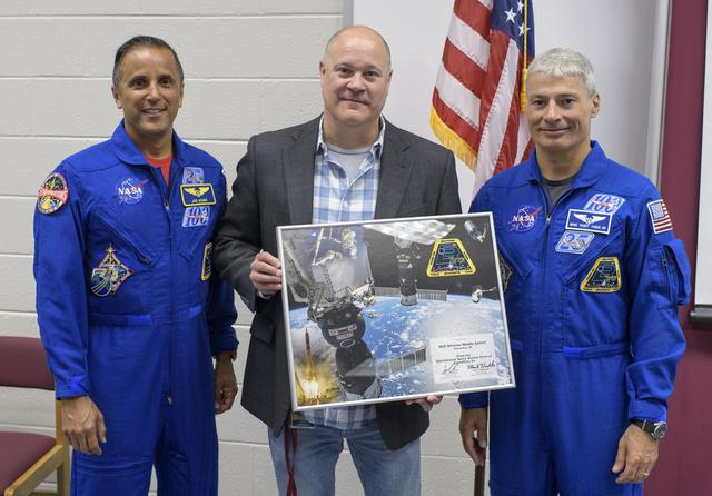 NASA image: Vande Hei and Acaba at Walt Whitman Middle School