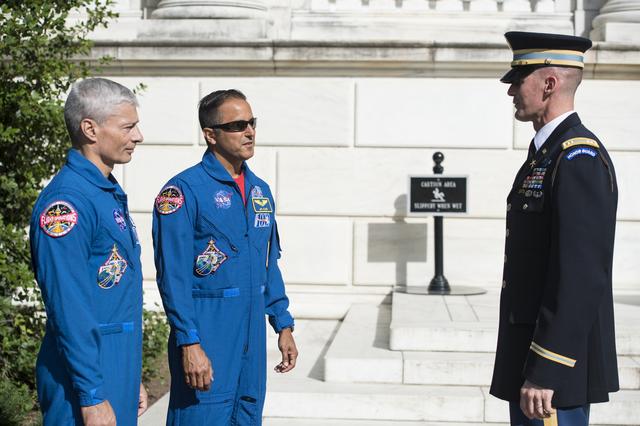 NASA image: Astronauts Vande Hei and Acaba at the Arlington National Cemeter