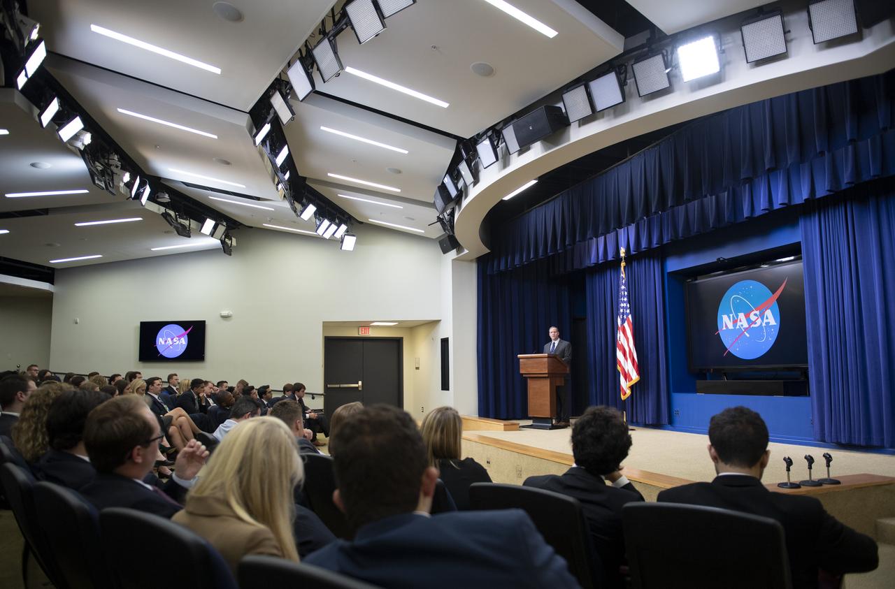 NASA Administrator Jim Bridenstine speaks at the "Face to Face with Our Future: A Day with Young Leaders" event, Wednesday, June 27, 2018 at the Eisenhower Executive Office Building in Washington, DC. Photo Credit: (NASA/Joel Kowsky)
