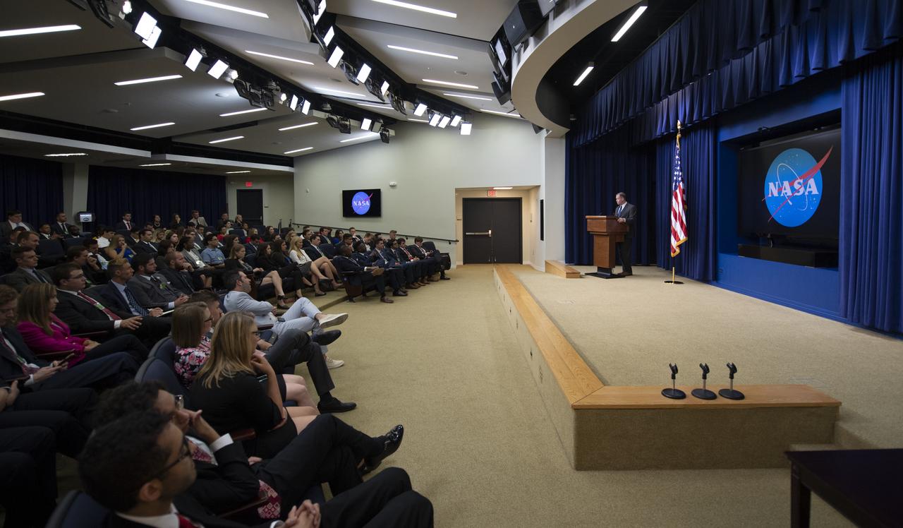 NASA Administrator Jim Bridenstine speaks at the "Face to Face with Our Future: A Day with Young Leaders" event, Wednesday, June 27, 2018 at the Eisenhower Executive Office Building in Washington, DC. Photo Credit: (NASA/Joel Kowsky)
