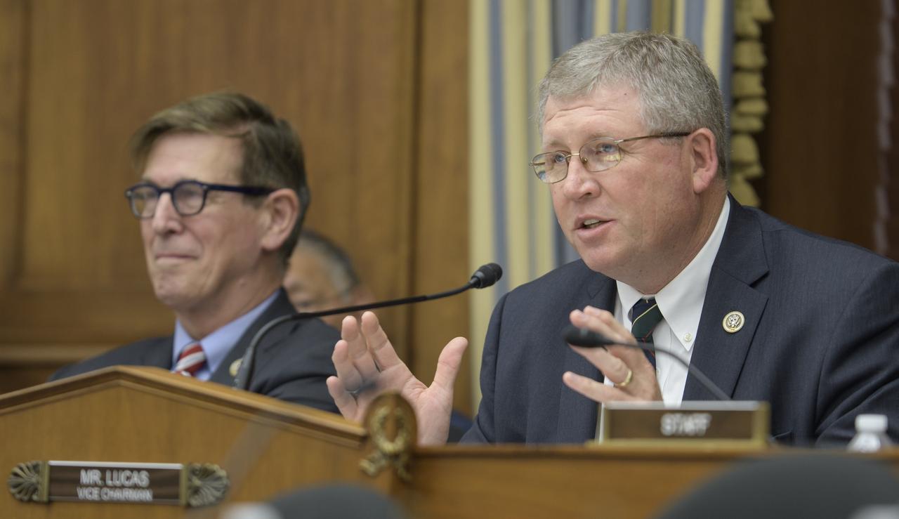 Rep. Frank Lucas, R-Oklahoma, Vice Chairman of the House Committee on Science, Space, and Technology is seen during a hearing on the James Webb Space Telescope, Wednesday, July 25, 2018 at the Rayburn House Office Building in Washington. Witnesses: NASA Administrator Jim Bridenstine and Mr. Tom Young, chairman, JWST Independent Review Board. Photo Credit: (NASA/Bill Ingalls)