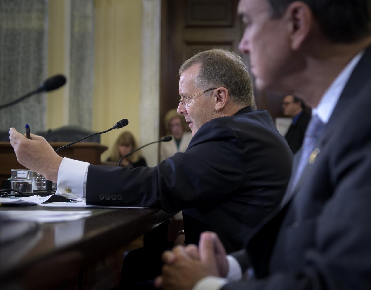 Deputy Senate Sergeant at Arms Jim Morhard appears before the Senate Committee on Commerce, Science, and Transportation as the nominee for Deputy Administrator of NASA on Thursday, Aug. 23, 2018 in the Russell Senate Office Building in Washington. Photo Credit: (NASA/Bill Ingalls)