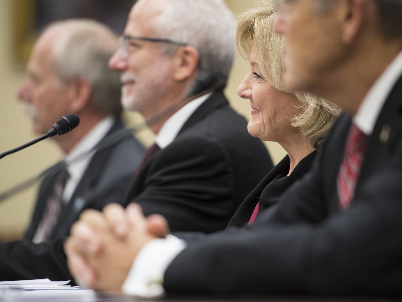 Jody Singer, Director of NASA's Marshall Space Flight Center, testifies during a House Subcommittee on Space hearing titled "60 Years of NASA Leadership in Human Space Exploration: Past, Present, and Future," Wednesday, Sept. 26, 2018 at the Rayburn House Office Building in Washington.  Photo Credit: (NASA/Joel Kowsky)