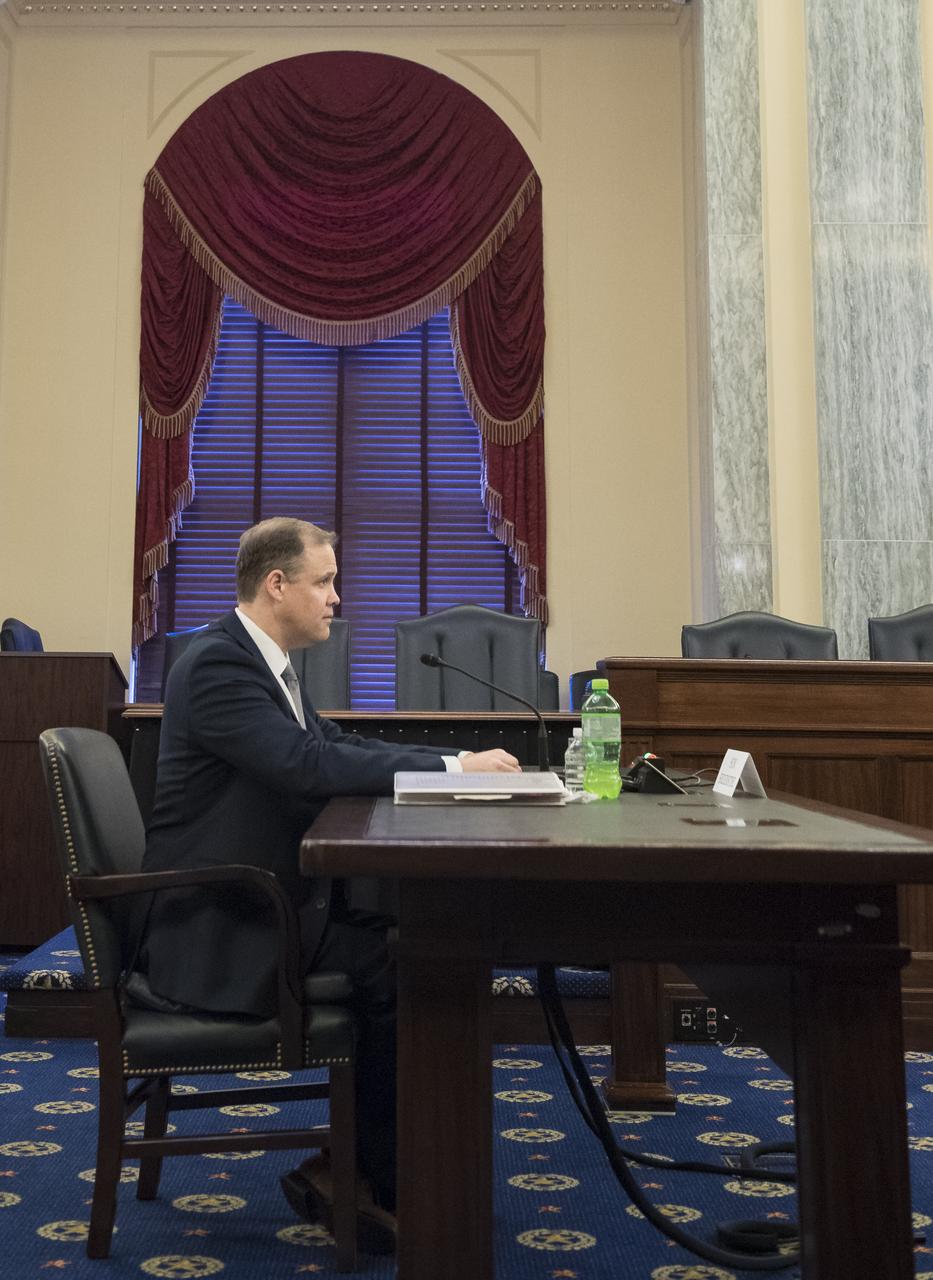 NASA Administrator Jim Bridenstine testifies during a Subcommittee on Space, Science, and Competitiveness hearing titled, "Global Space Race: Ensuring the United States Remains the Leader in Space," Wednesday, September 26, 2018 at the Russell Senate Office Building in Washington. Photo Credit: (NASA/Aubrey Gemignani)