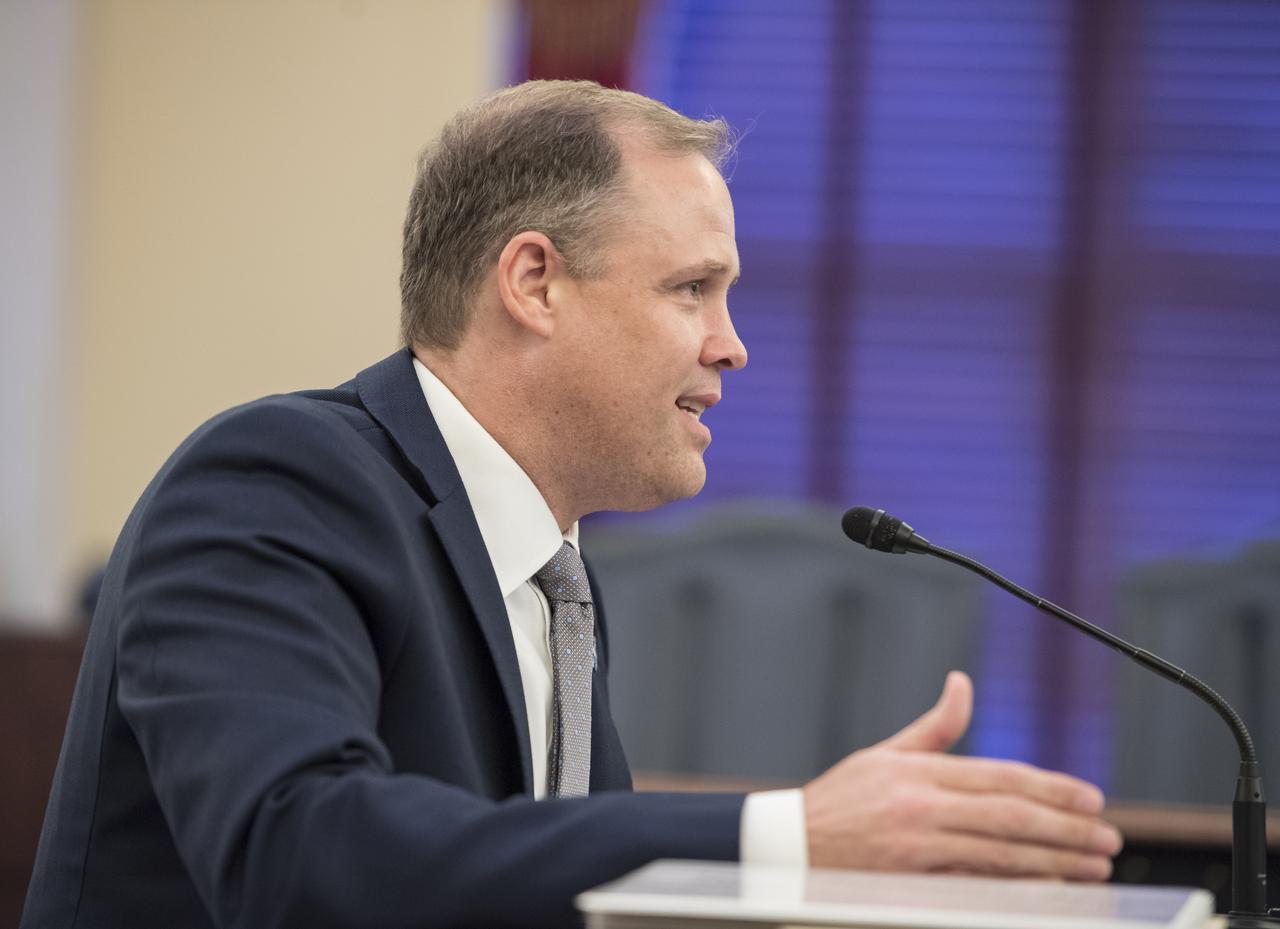 NASA Administrator Jim Bridenstine testifies during a Subcommittee on Space, Science, and Competitiveness hearing titled, "Global Space Race: Ensuring the United States Remains the Leader in Space," Wednesday, September 26, 2018 at the Russell Senate Office Building in Washington. Photo Credit: (NASA/Aubrey Gemignani)