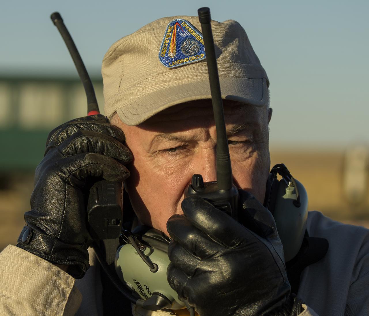 Russian Search and Rescue teams arrive at the Soyuz MS-08 spacecraft shortly after it landed with Expedition 56 Commander Drew Feustel and Flight Engineer Ricky Arnold of NASA, along with Flight Engineer and Soyuz Commander Oleg Artemyev of Roscosmos near the town of Zhezkazgan, Kazakhstan on Thursday, Oct. 4, 2018. Feustel, Arnold, and Artemyev are returning after 197 days in space where they served as members of the Expedition 55 and 56 crews onboard the International Space Station. Photo Credit: (NASA/Bill Ingalls)