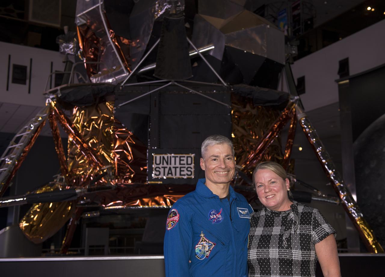 NASA astronaut Mark Vande Hei and his wife Julie attend the premiere of Universal's feature film "First Man” Thursday, Oct. 4, 2018 at the Smithsonian National Air and Space Museum in Washington. The movie is based on the book by Jim Hansen that chronicles the life of NASA astronaut Neil Armstrong from test pilot to his historic Moon landing. It was directed by Damien Chazelle and stars Ryan Gosling and Claire Foy. Photo Credit: (NASA/Aubrey Gemignani)