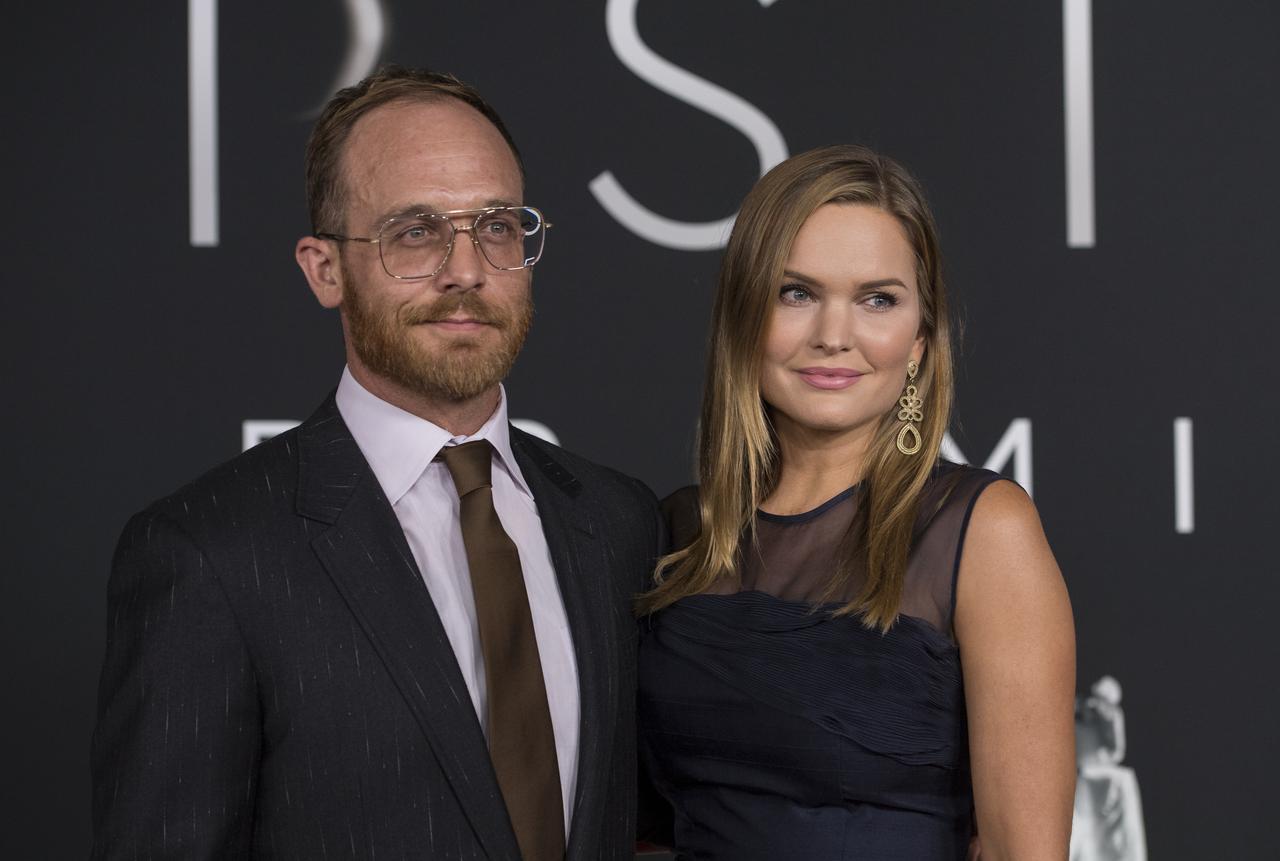 American actor Ethan Embry, left, arrives on the red carpet for the premiere of the film "First Man" at the Smithsonian National Air and Space Museum Thursday, Oct. 4, 2018 in Washington. The film is based on the book by Jim Hansen, and chronicles the life of NASA astronaut Neil Armstrong from test pilot to his historic Moon landing. Photo Credit: (NASA/Aubrey Gemignani)