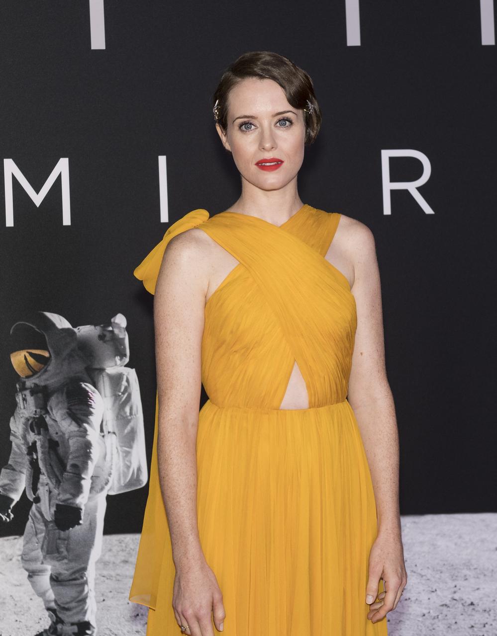 English actress Claire Foy arrives on the red carpet for the premiere of the film "First Man" at the Smithsonian National Air and Space Museum Thursday, Oct. 4, 2018 in Washington. The film is based on the book by Jim Hansen, and chronicles the life of NASA astronaut Neil Armstrong from test pilot to his historic Moon landing. Photo Credit: (NASA/Aubrey Gemignani)