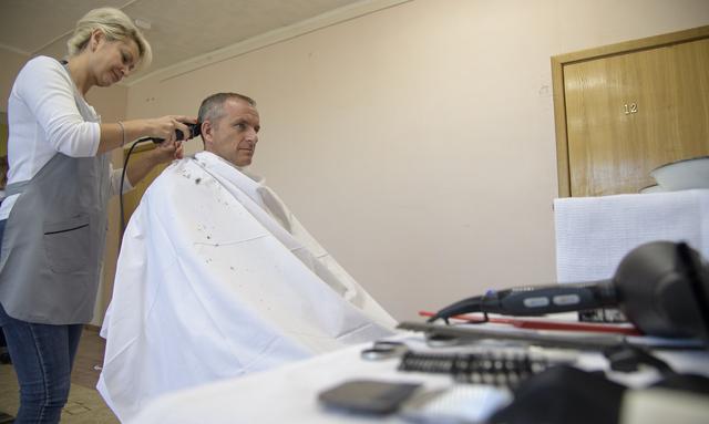 NASA image: Expedition 57 Crew Haircuts