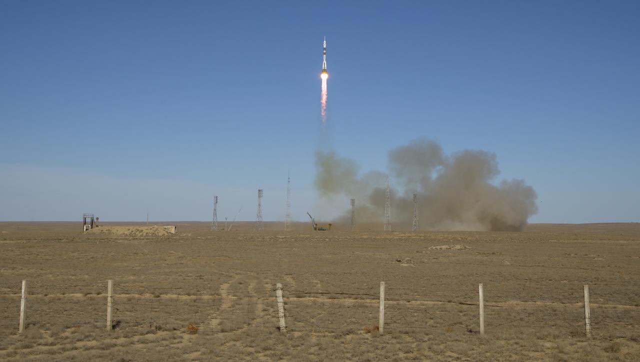 The Soyuz MS-10 spacecraft is launched with Expedition 57 Flight Engineer Nick Hague of NASA and Flight Engineer Alexey Ovchinin of Roscosmos, Thursday, Oct. 11, 2018 at the Baikonur Cosmodrome in Kazakhstan.  During the Soyuz spacecraft's climb to orbit, an anomaly occurred, resulting in an abort downrange. The crew was quickly recovered and is in good condition. Photo Credit: (NASA/Bill Ingalls)