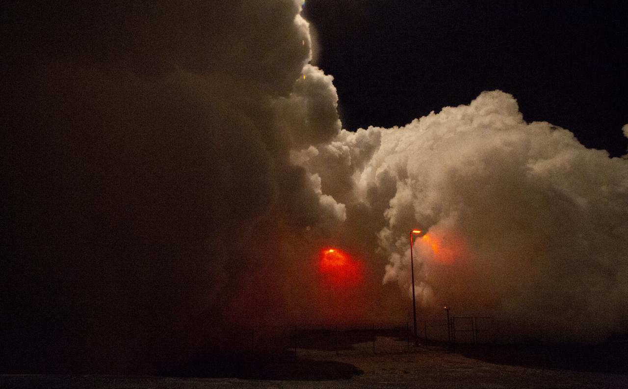 The Northrop Grumman Antares rocket, with Cygnus resupply spacecraft onboard, launches from Pad-0A, Saturday, Nov. 17, 2018 at NASA's Wallops Flight Facility in Virginia. Northrop Grumman's 10th contracted cargo resupply mission for NASA to the International Space Station will deliver about 7,400 pounds of science and research, crew supplies and vehicle hardware to the orbital laboratory and its crew. Photo Credit: (NASA/Joel Kowsky)