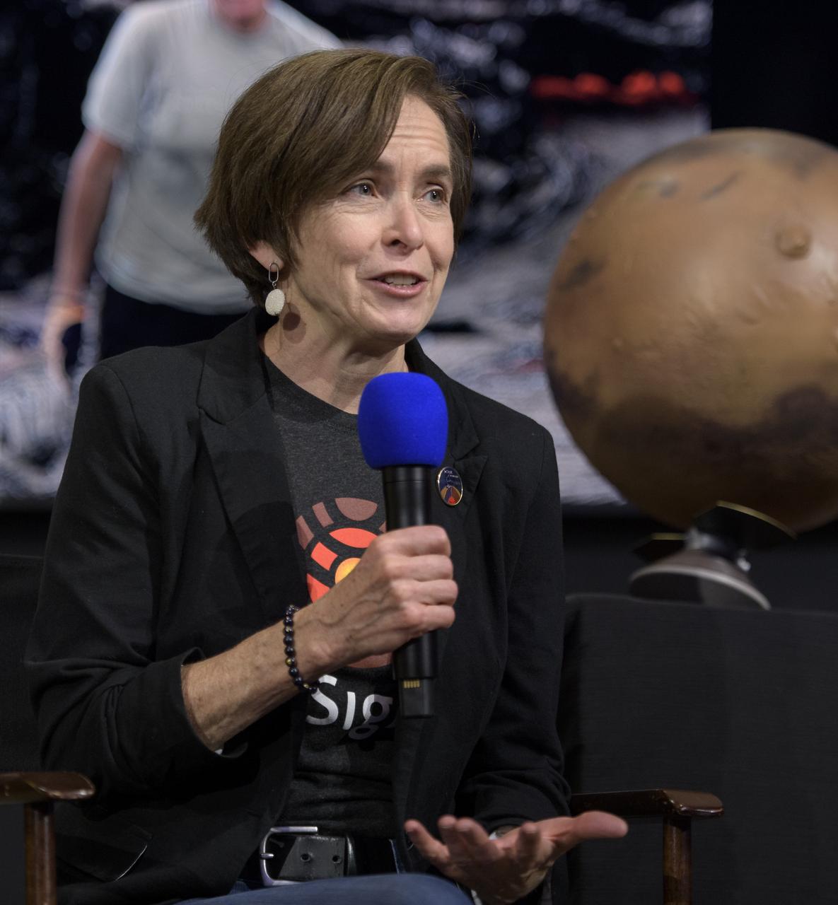 Sue Smrekar, InSight deputy principal investigator, NASA JPL, talks about Mars InSight during a social media briefing, Sunday, Nov. 25, 2018 at NASA's Jet Propulsion Laboratory in Pasadena, California.  InSight, short for Interior Exploration using Seismic Investigations, Geodesy and Heat Transport, is a Mars lander designed to study the "inner space" of Mars: its crust, mantle, and core. InSight is scheduled to touch down on the Red Planet at approximately noon PST (3 p.m. EST) on Nov. 26. Photo Credit: (NASA/Bill Ingalls)