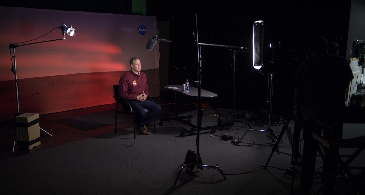NASA Administrator Jim Bridenstine talks to multiple media outlets about Mars InSight, Monday, Nov. 26, 2018 at NASA's Jet Propulsion Laboratory in Pasadena, California. InSight, short for Interior Exploration using Seismic Investigations, Geodesy and Heat Transport, is a Mars lander designed to study the "inner space" of Mars: its crust, mantle, and core. InSight is scheduled to touch down on the Red Planet at approximately noon PST (3 p.m. EST) on Nov. 26. Photo Credit: (NASA/Bill Ingalls)