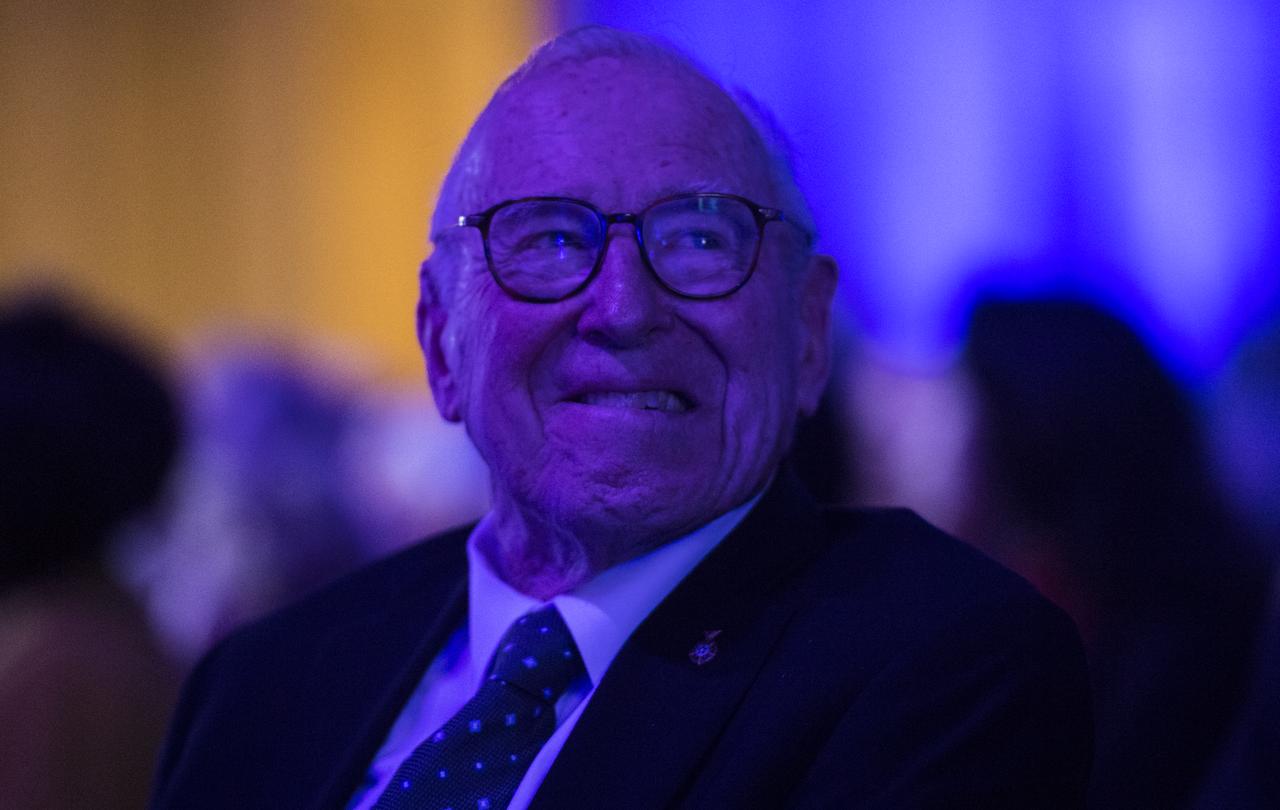 Apollo 8 astronaut Jim Lovell is seen during the Smithsonian National Air and Space Museum's Spirit of Apollo event commemorating the 50th anniversary of Apollo 8, Tuesday, Dec. 11, 2018 at the Washington National Cathedral in Washington, DC. Apollo 8 was humanity's first journey to another world, taking astronauts Frank Borman, Jim Lovell, and William Anders to the Moon and back in December of 1968. Photo Credit: (NASA/Joel Kowsky)