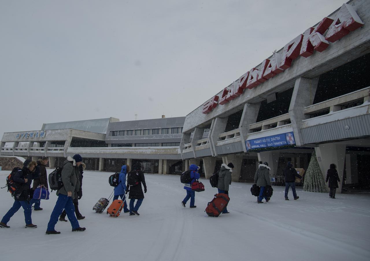NASA, ESA, Roscosmos, and Russian Search and Recovery Forces deploy from Karaganda to Zhezkazgan, Kazakhstan in advance of the landing of Expedition 57 crew members Serena Auñón-Chancellor of NASA, Alexander Gerst of ESA (European Space Agency), and Sergey Prokopyev of Roscosmos. Wednesday, Dec. 19, 2018. Auñón-Chancellor, Gerst, and Prokopyev are returning after 197 days in space where they served as members of the Expedition 56 and 57 crews onboard the International Space Station. Photo Credit: (NASA/Bill Ingalls)