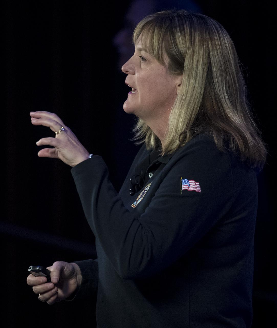 New Horizons co-investigator Cathy Olkin of the Southwest Research Institute (SwRI) speaks about Kuiper Belt object MU69, Ultima Thule, during an overview of the New Horizons Mission, Monday, Dec. 31, 2018 at Johns Hopkins University Applied Physics Laboratory (APL) in Laurel, Maryland. Photo Credit: (NASA/Joel Kowsky)