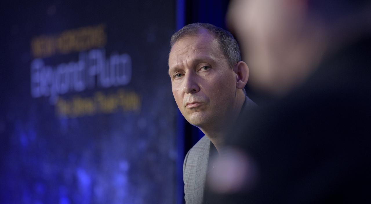 Associate Administrator for NASA's Science Mission Directorate Thomas Zurbuchen is seen during a New Horizons briefing, Monday, Dec. 31, 2018 at Johns Hopkins University Applied Physics Laboratory (APL) in Laurel, Maryland. Photo Credit: (NASA/Bill Ingalls)