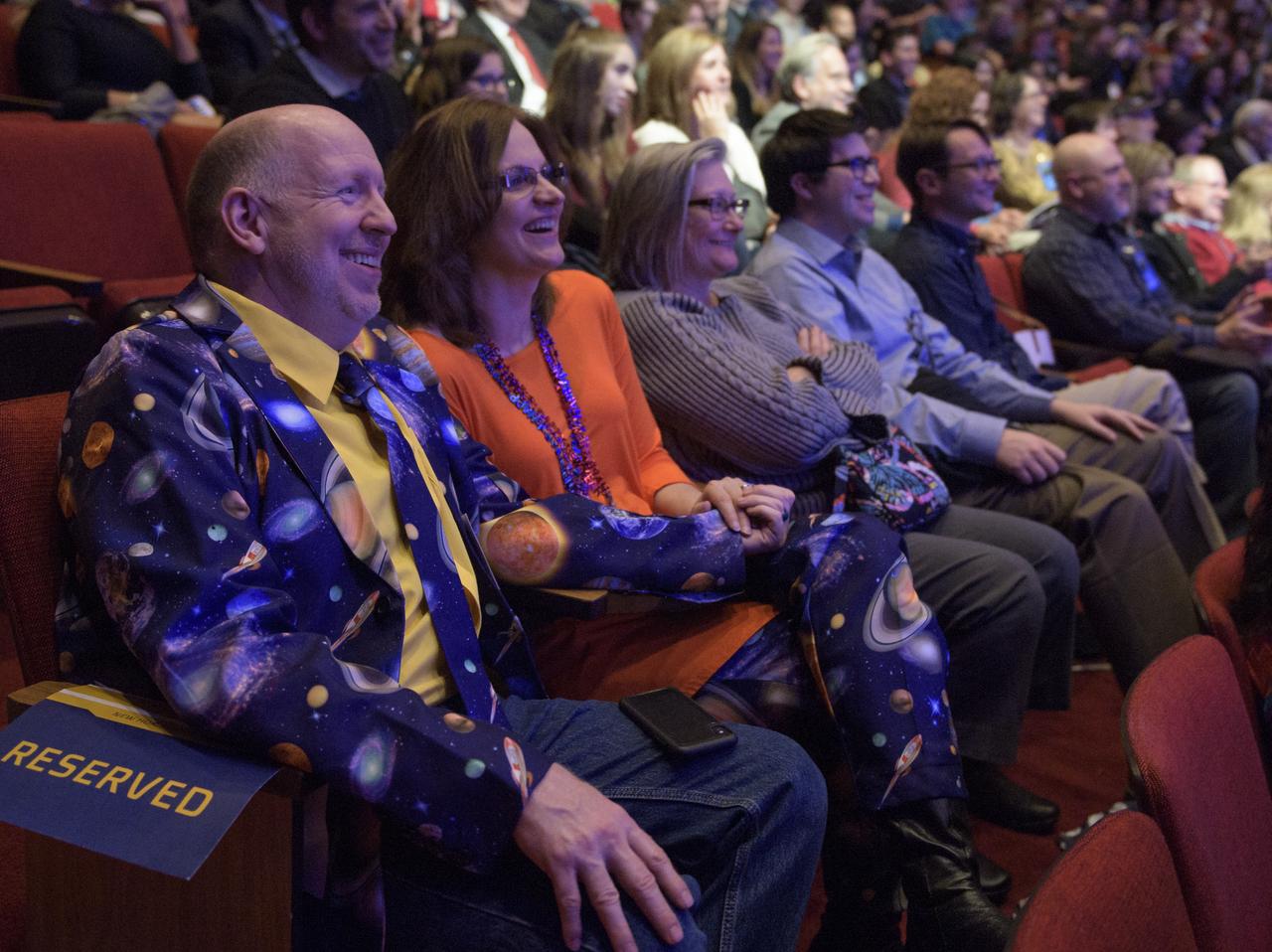 Media and guest listen to briefings leading up to the New Horizons spacecraft closest approach to Ultima Thule, Monday, Dec. 31, 2018 at Johns Hopkins University Applied Physics Laboratory (APL) in Laurel, Maryland. Photo Credit: (NASA/Bill Ingalls)