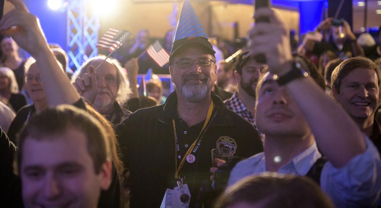 Guests celebrate New Years, Tuesday, Jan. 1, 2019 at Johns Hopkins University Applied Physics Laboratory (APL) in Laurel, Maryland. Photo Credit: (NASA/Bill Ingalls)