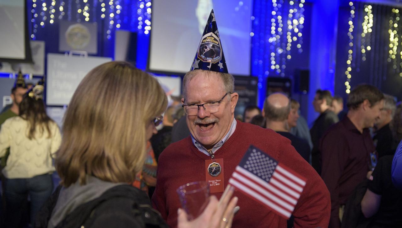 Guests celebrate New Years, Tuesday, Jan. 1, 2019 at Johns Hopkins University Applied Physics Laboratory (APL) in Laurel, Maryland. Photo Credit: (NASA/Bill Ingalls)