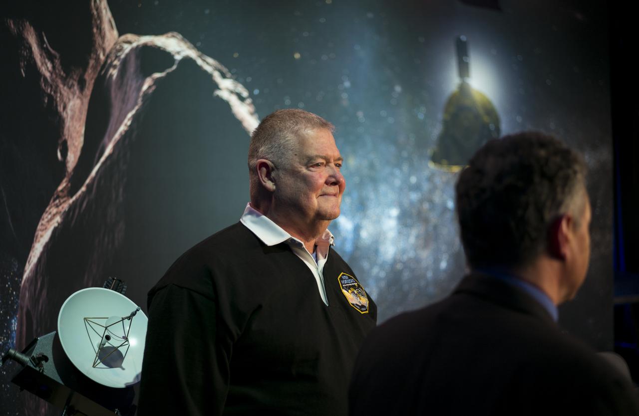 Michael Ryschkewitsch,head of the Johns Hopkins University Applied Physics Laboratory Space Exploration Sector, is seen during a press conference after the team received confirmation from the New Horizons spacecraft that it has completed the flyby of Ultima Thule, Tuesday, Jan. 1, 2019 at Johns Hopkins University Applied Physics Laboratory (APL) in Laurel, Maryland. Photo Credit: (NASA/Joel Kowsky)