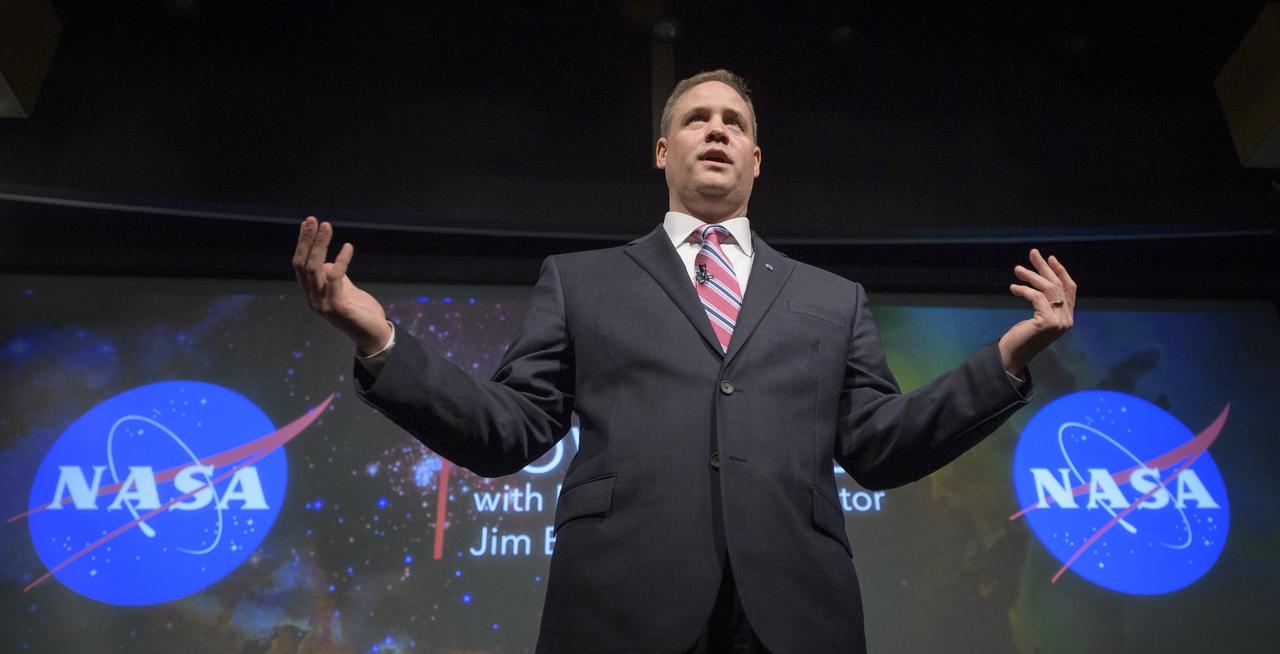 NASA Administrator Jim Bridenstine is seen during a NASA town hall event, Tuesday, Jan. 29, 2019 at NASA Headquarters in Washington. Photo Credit: (NASA/Bill Ingalls)