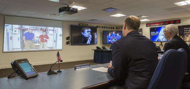 NASA image: VP Pence Speaks with Astronauts Onboard ISS