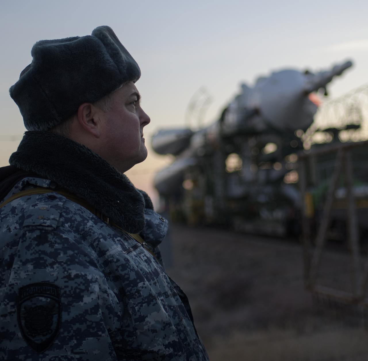 The Soyuz rocket is transported by train to the launch pad, Tuesday, March 12, 2019 at the Baikonur Cosmodrome in Kazakhstan. Expedition 59 crewmembers Nick Hague and Christina Koch of NASA, along with Alexey Ovchinin of Roscosmos, will launch March 14, U.S. time, on the Soyuz MS-12 spacecraft from the Baikonur Cosmodrome for a six-and-a-half month mission on the International Space Station. Photo Credit: (NASA/Bill Ingalls)