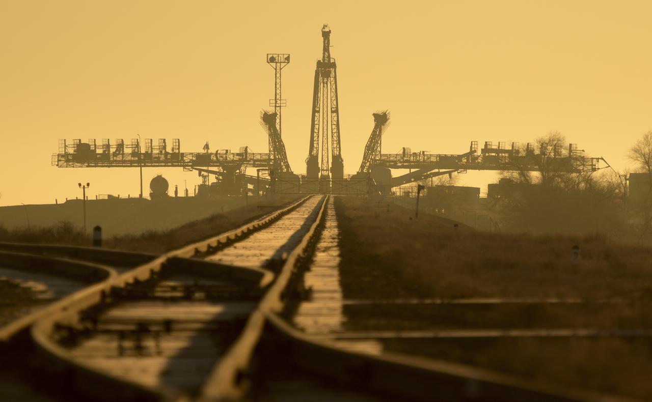 The Soyuz launch pad is seen prior to the rocket arriving, Tuesday, March 12, 2019 at the Baikonur Cosmodrome in Kazakhstan. Expedition 59 crewmembers Nick Hague and Christina Koch of NASA, along with Alexey Ovchinin of Roscosmos, will launch March 14, U.S. time, on the Soyuz MS-12 spacecraft from the Baikonur Cosmodrome for a six-and-a-half month mission on the International Space Station. Photo Credit: (NASA/Bill Ingalls)