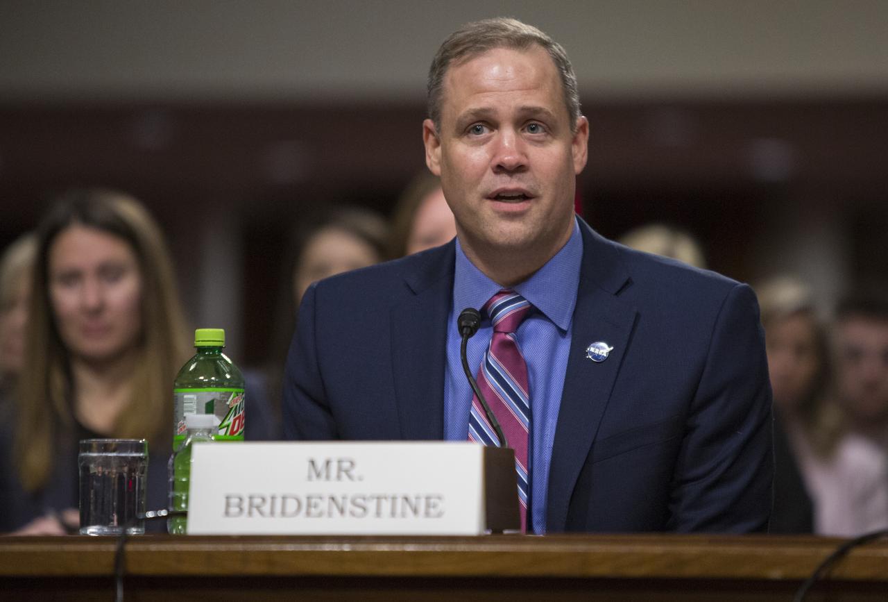 NASA Administrator Jim Bridenstine testifies during a hearing of the Senate Committee on Commerce, Science, and Transportation titled "The New Space Race: Ensuring U.S. Global Leadership on the Final Frontier," Wednesday, March 13, 2019 at the Dirksen Senate Office Building in Washington. Photo Credit: (NASA/Joel Kowsky)