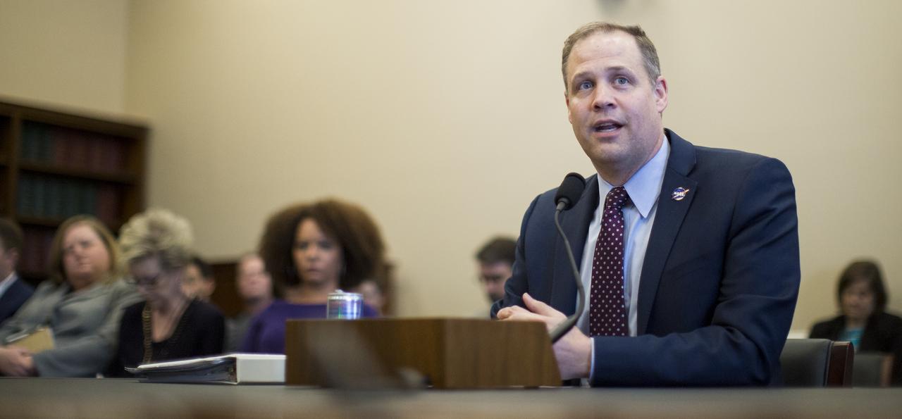 NASA Administrator Jim Bridenstine testifies before the House Appropriations Committee's Commerce, Justice, Science, and Related Agencies Subcommittee during a hearing to review the Fiscal Year 2020 funding request and budget justification for the agency, Wednesday, March 27, 2019 in the Rayburn House Office Building in Washington. Photo Credit: (NASA/Joel Kowsky)