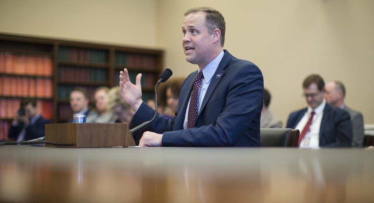 NASA Administrator Jim Bridenstine testifies before the House Appropriations Committee's Commerce, Justice, Science, and Related Agencies Subcommittee during a hearing to review the Fiscal Year 2020 funding request and budget justification for the agency, Wednesday, March 27, 2019 in the Rayburn House Office Building in Washington. Photo Credit: (NASA/Joel Kowsky)