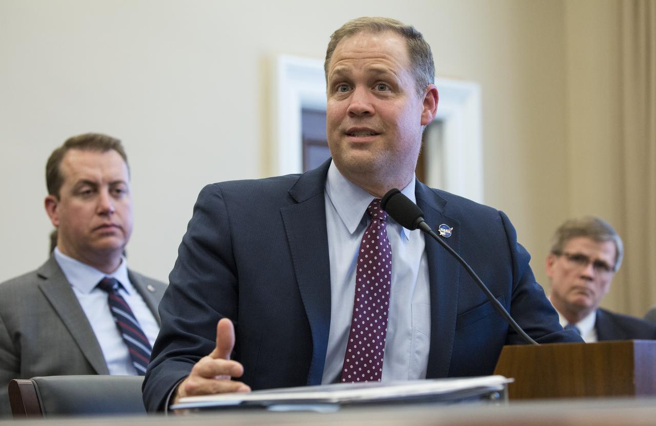 NASA Administrator Jim Bridenstine testifies before the House Appropriations Committee's Commerce, Justice, Science, and Related Agencies Subcommittee during a hearing to review the Fiscal Year 2020 funding request and budget justification for the agency, Wednesday, March 27, 2019 in the Rayburn House Office Building in Washington. Photo Credit: (NASA/Joel Kowsky)